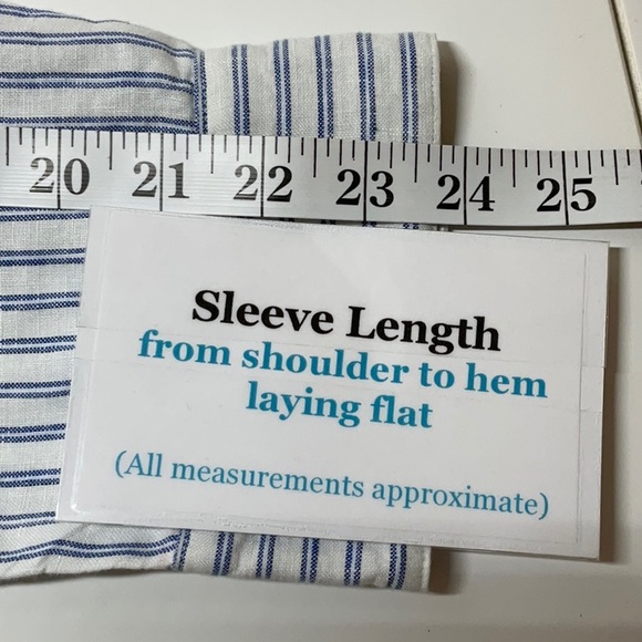 Tommy Bahama Linen Stripe Button Down Shirt XL White Blue - Picture 10 of 11